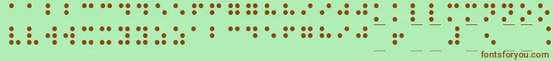 Braille1-fontti – ruskeat fontit vihreällä taustalla