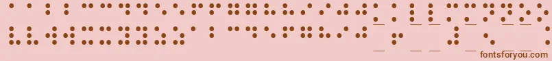 Braille1-Schriftart – Braune Schriften auf rosa Hintergrund