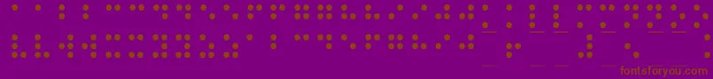 Braille1-Schriftart – Braune Schriften auf violettem Hintergrund