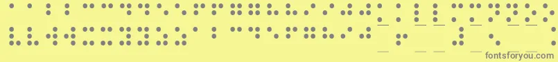 Braille1-Schriftart – Graue Schriften auf gelbem Hintergrund