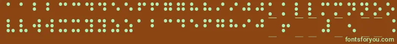 Czcionka Braille1 – zielone czcionki na brązowym tle