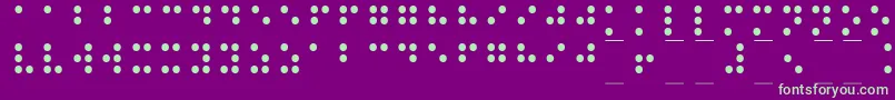 Braille1-fontti – vihreät fontit violetilla taustalla
