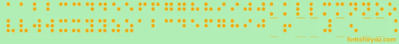 Fonte Braille1 – fontes laranjas em um fundo verde