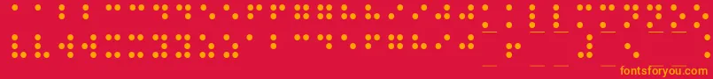 Braille1-fontti – oranssit fontit punaisella taustalla