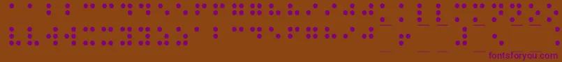 Braille1-Schriftart – Violette Schriften auf braunem Hintergrund