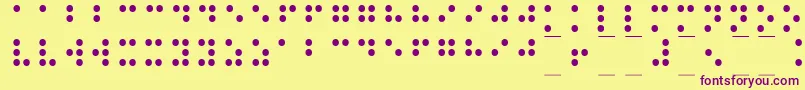 Fonte Braille1 – fontes roxas em um fundo amarelo