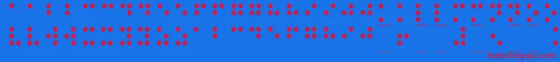 Braille1-fontti – punaiset fontit sinisellä taustalla