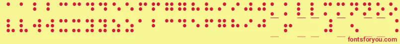 Czcionka Braille1 – czerwone czcionki na żółtym tle
