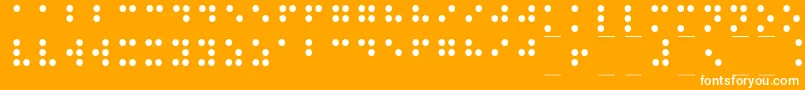 Braille1-fontti – valkoiset fontit oranssilla taustalla