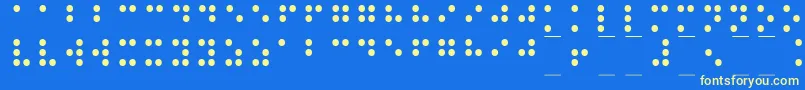 Braille1-fontti – keltaiset fontit sinisellä taustalla