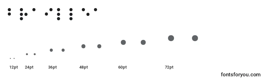 Größen der Schriftart Braille1