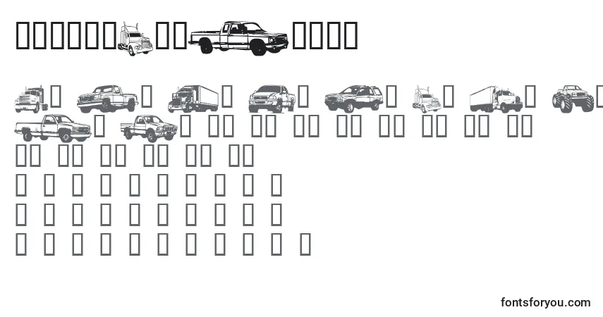 Schriftart TrucksForJudyS – Alphabet, Zahlen, spezielle Symbole