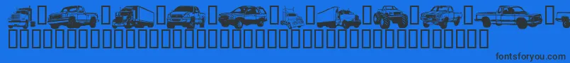 Шрифт TrucksForJudyS – чёрные шрифты на синем фоне