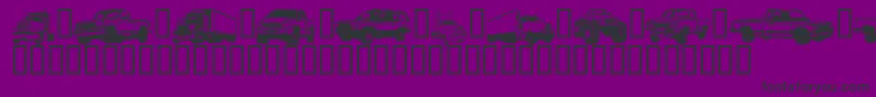 TrucksForJudyS-Schriftart – Schwarze Schriften auf violettem Hintergrund