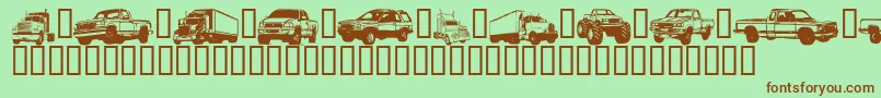 TrucksForJudyS Font – Brown Fonts on Green Background