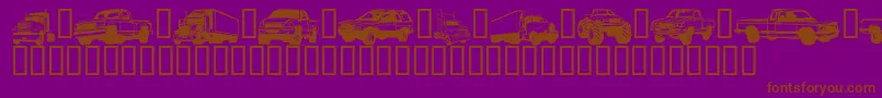 TrucksForJudyS Font – Brown Fonts on Purple Background