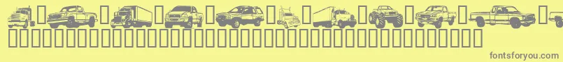 TrucksForJudyS Font – Gray Fonts on Yellow Background