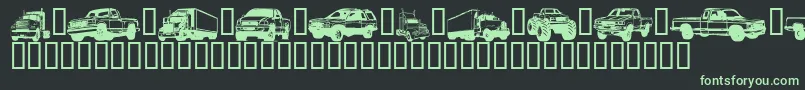 フォントTrucksForJudyS – 黒い背景に緑の文字