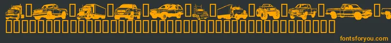 TrucksForJudyS Font – Orange Fonts on Black Background