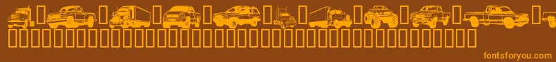 Шрифт TrucksForJudyS – оранжевые шрифты на коричневом фоне