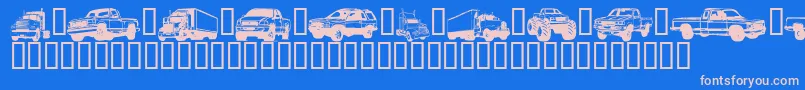 TrucksForJudyS Font – Pink Fonts on Blue Background