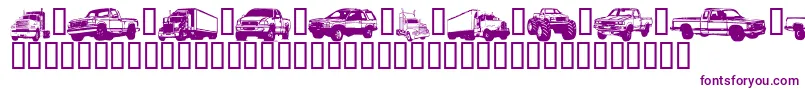 TrucksForJudyS-fontti – violetit fontit valkoisella taustalla