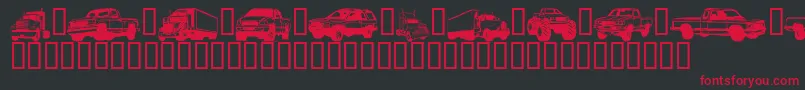TrucksForJudyS Font – Red Fonts on Black Background