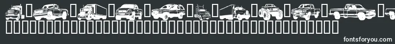 TrucksForJudyS-fontti – valkoiset fontit mustalla taustalla