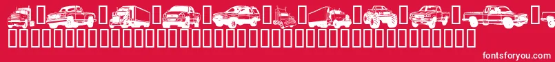 TrucksForJudyS Font – White Fonts on Red Background