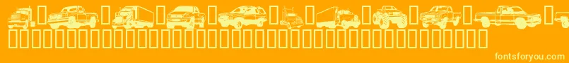 TrucksForJudyS Font – Yellow Fonts on Orange Background