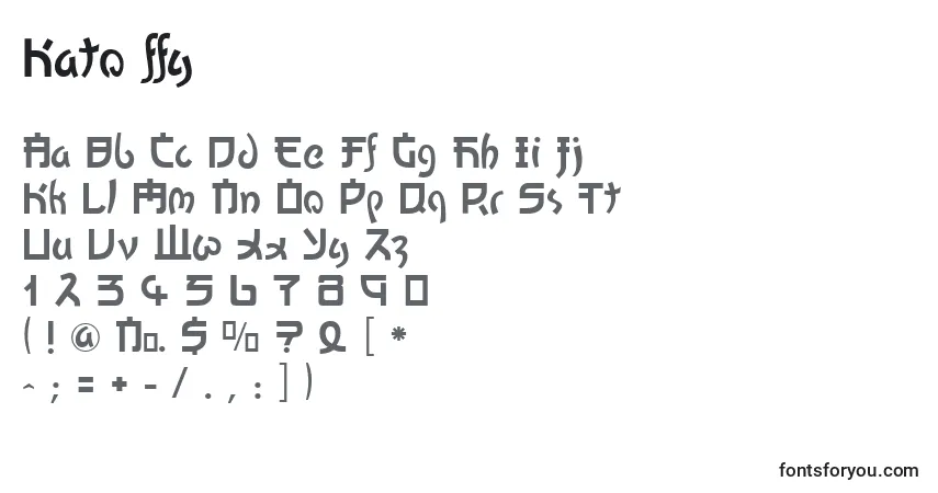 A fonte Kato ffy – alfabeto, números, caracteres especiais