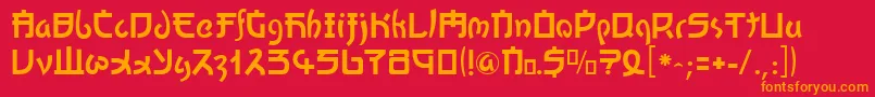 Kato ffy Font – Orange Fonts on Red Background