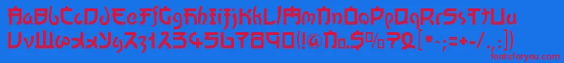 Kato ffy Font – Red Fonts on Blue Background