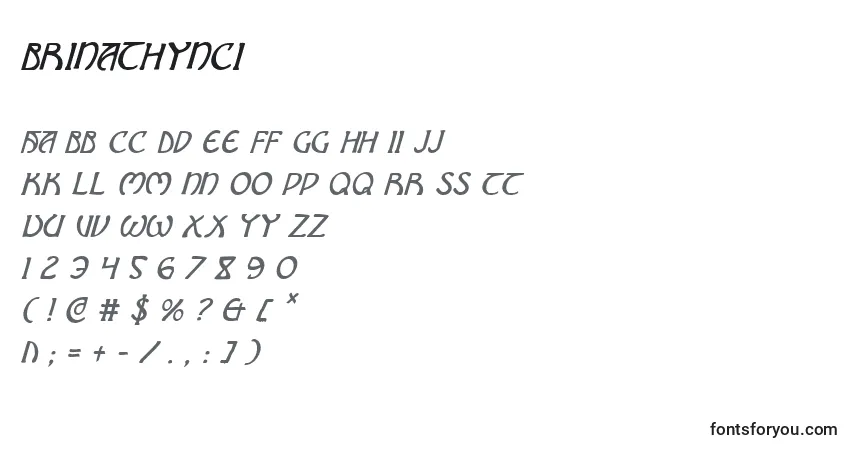 Schriftart Brinathynci – Alphabet, Zahlen, spezielle Symbole
