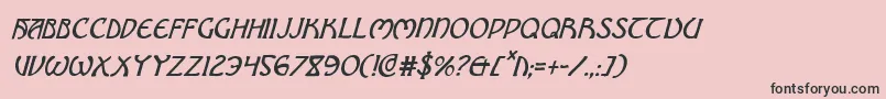 フォントBrinathynci – ピンクの背景に黒い文字