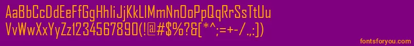 AgencyFbCyrillic Font – Orange Fonts on Purple Background