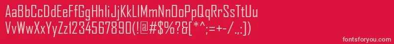 AgencyFbCyrillic Font – Pink Fonts on Red Background