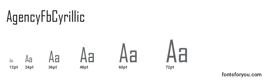 Размеры шрифта AgencyFbCyrillic