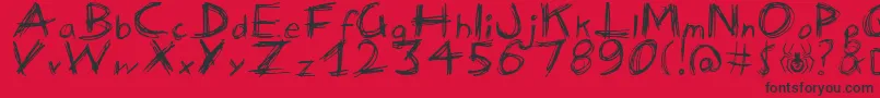 ManicDepressive Font – Black Fonts on Red Background