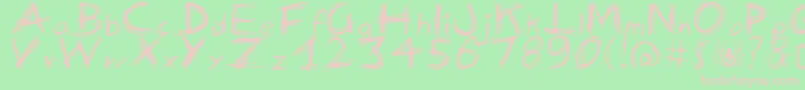 ManicDepressive-fontti – vaaleanpunaiset fontit vihreällä taustalla