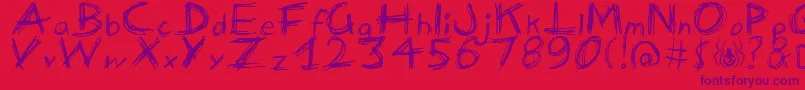 ManicDepressive Font – Purple Fonts on Red Background