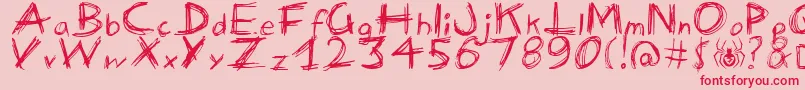 ManicDepressive Font – Red Fonts on Pink Background