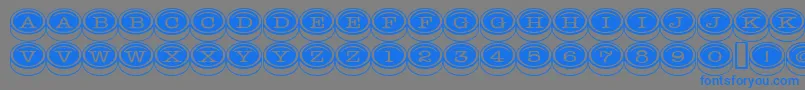 Typewriterkeys Font – Blue Fonts on Gray Background