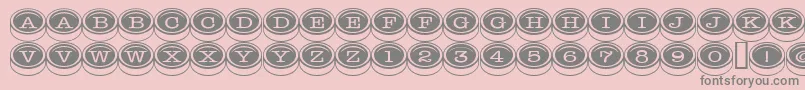 Fonte Typewriterkeys – fontes cinzas em um fundo rosa