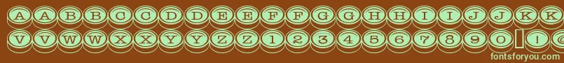 Typewriterkeys Font – Green Fonts on Brown Background