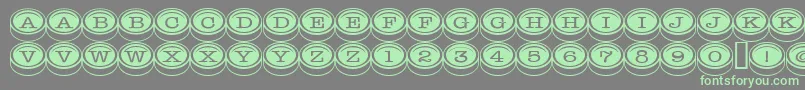 Typewriterkeys Font – Green Fonts on Gray Background