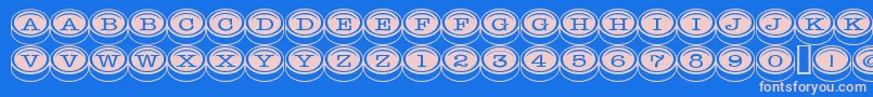 Typewriterkeys Font – Pink Fonts on Blue Background