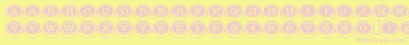 Typewriterkeys Font – Pink Fonts on Yellow Background