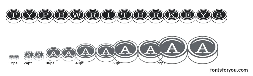 Typewriterkeys Font Sizes