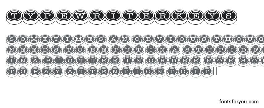 Przegląd czcionki Typewriterkeys